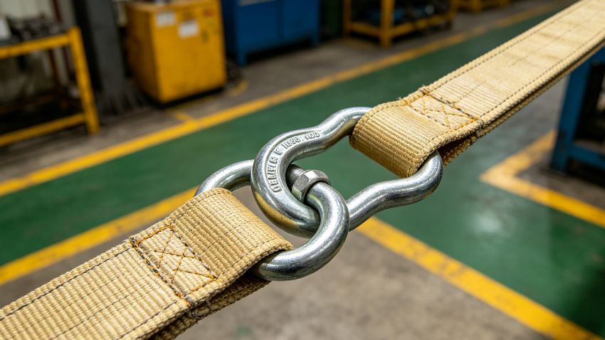 sing a shackle to join two flat slings creates a safe, load-rated connection point.jpg